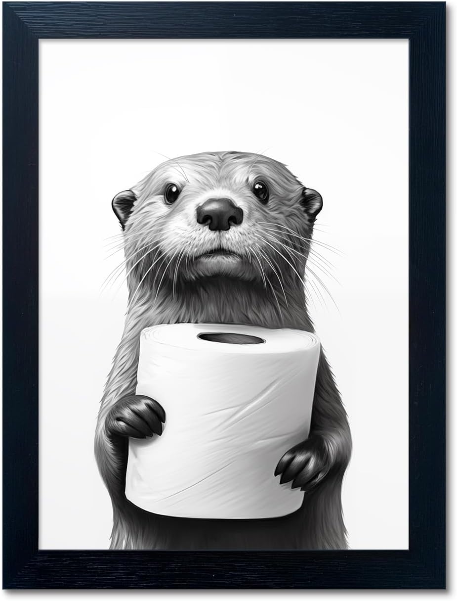 Otter Toilet Paper Framed Art