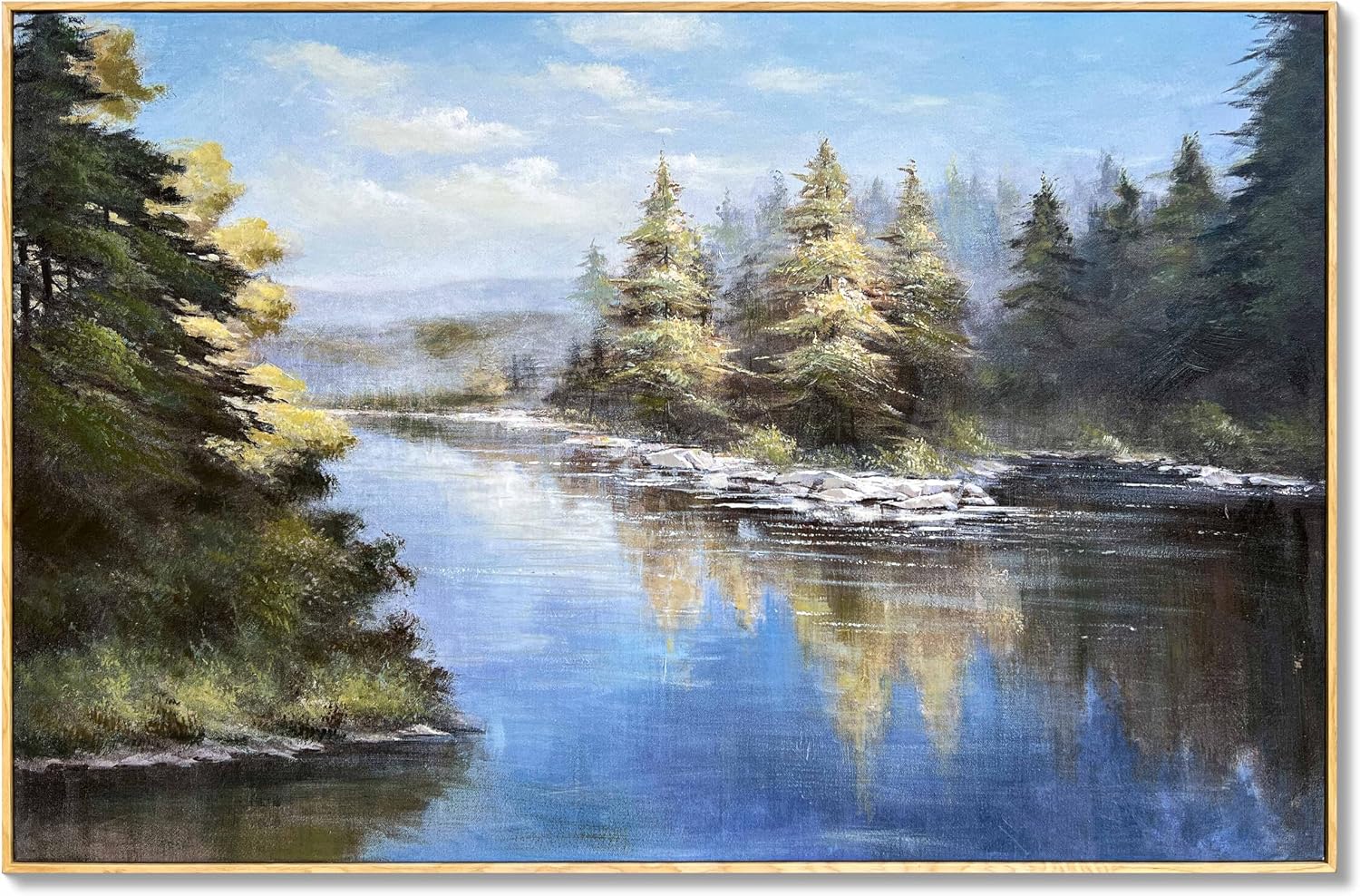 Framed Textured Canvas Wall Art, 24 x 24 inch, Neutral Abstract Landscape
