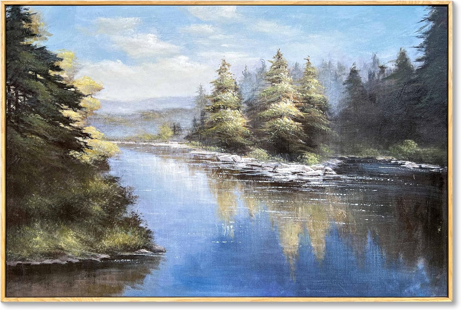 Framed Textured Canvas Wall Art, 24 x 24 inch, Neutral Abstract Landscape