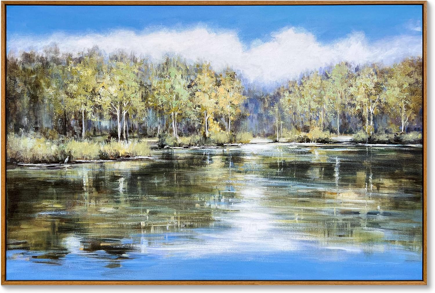 Framed Textured Canvas Wall Art, 24 x 24 inch, Neutral Abstract Landscape