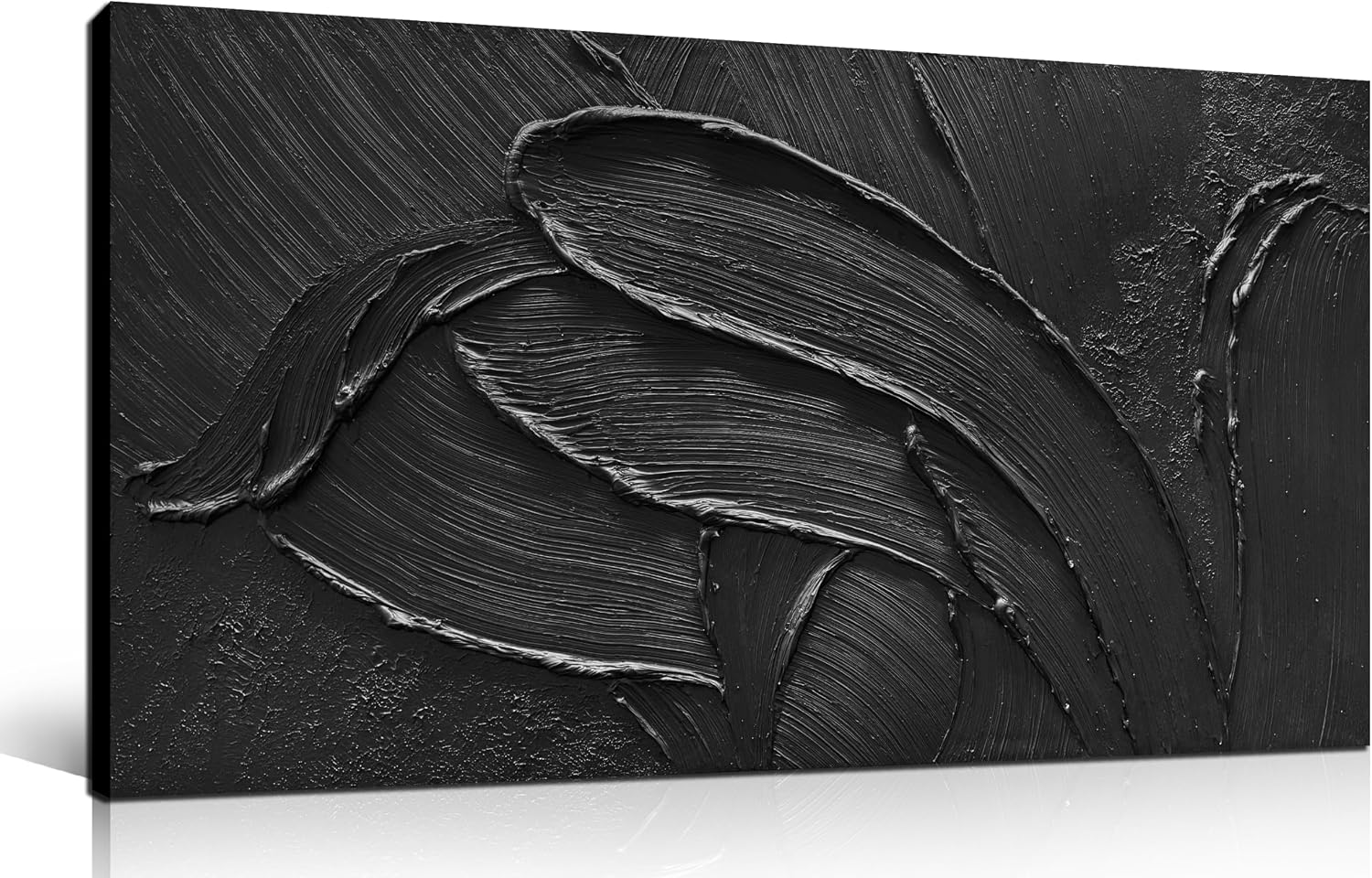 Textured Black Canvas Art