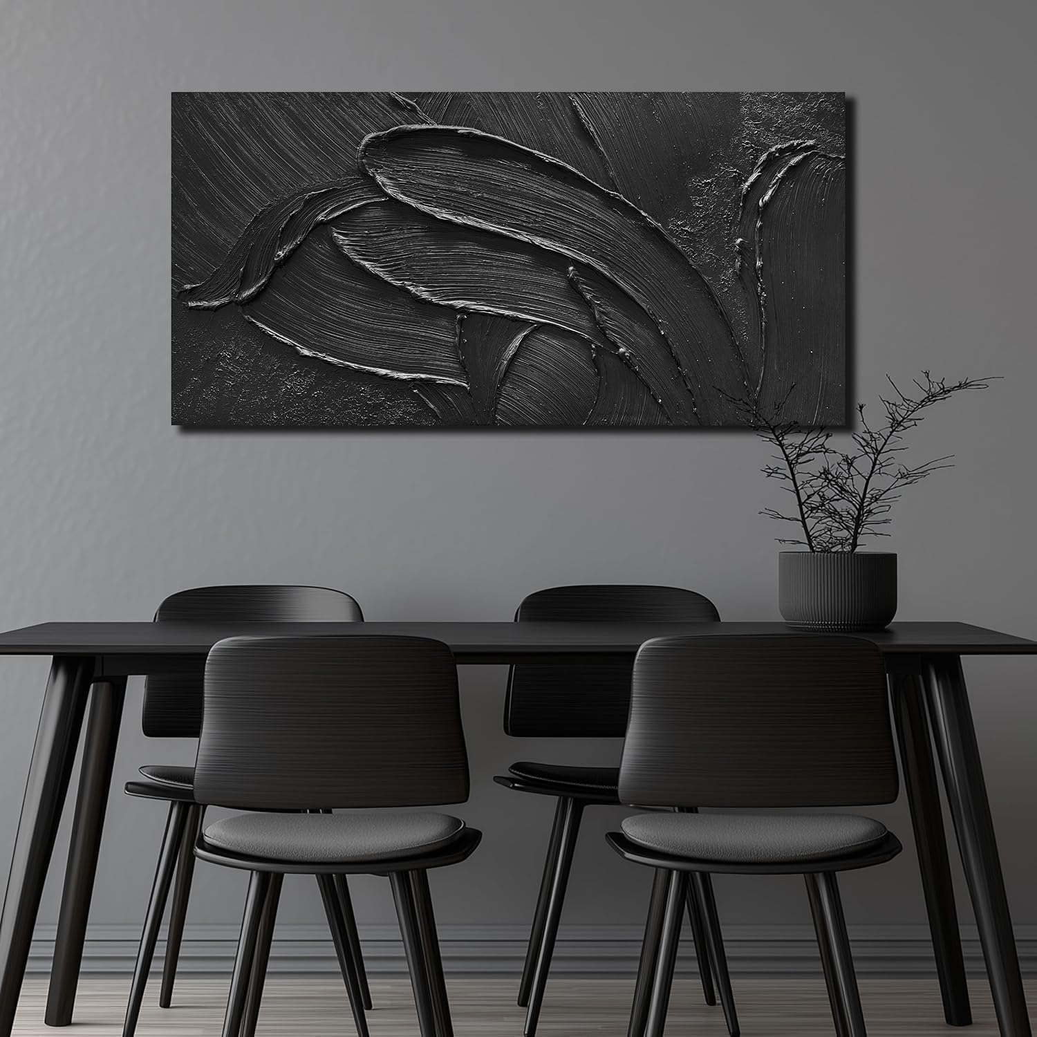 Hand-Painted 3D Textured Abstract Oil Painting on Canvas