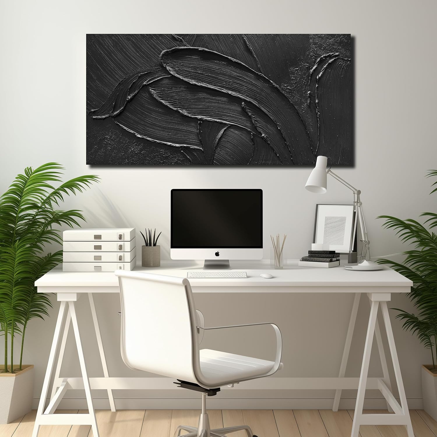 Hand-Painted 3D Textured Abstract Oil Painting on Canvas